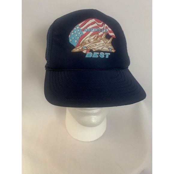 Kenda America’s Best Trucker Hat Cap Snapback One Size Blue Mesh Back Foam - Picture 1 of 4